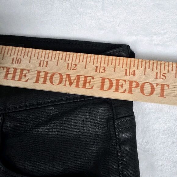 AG Adriano Goldschmied The Farrah Skinny High Rise Black Coated Jeans Size 27 - Picture 8 of 9